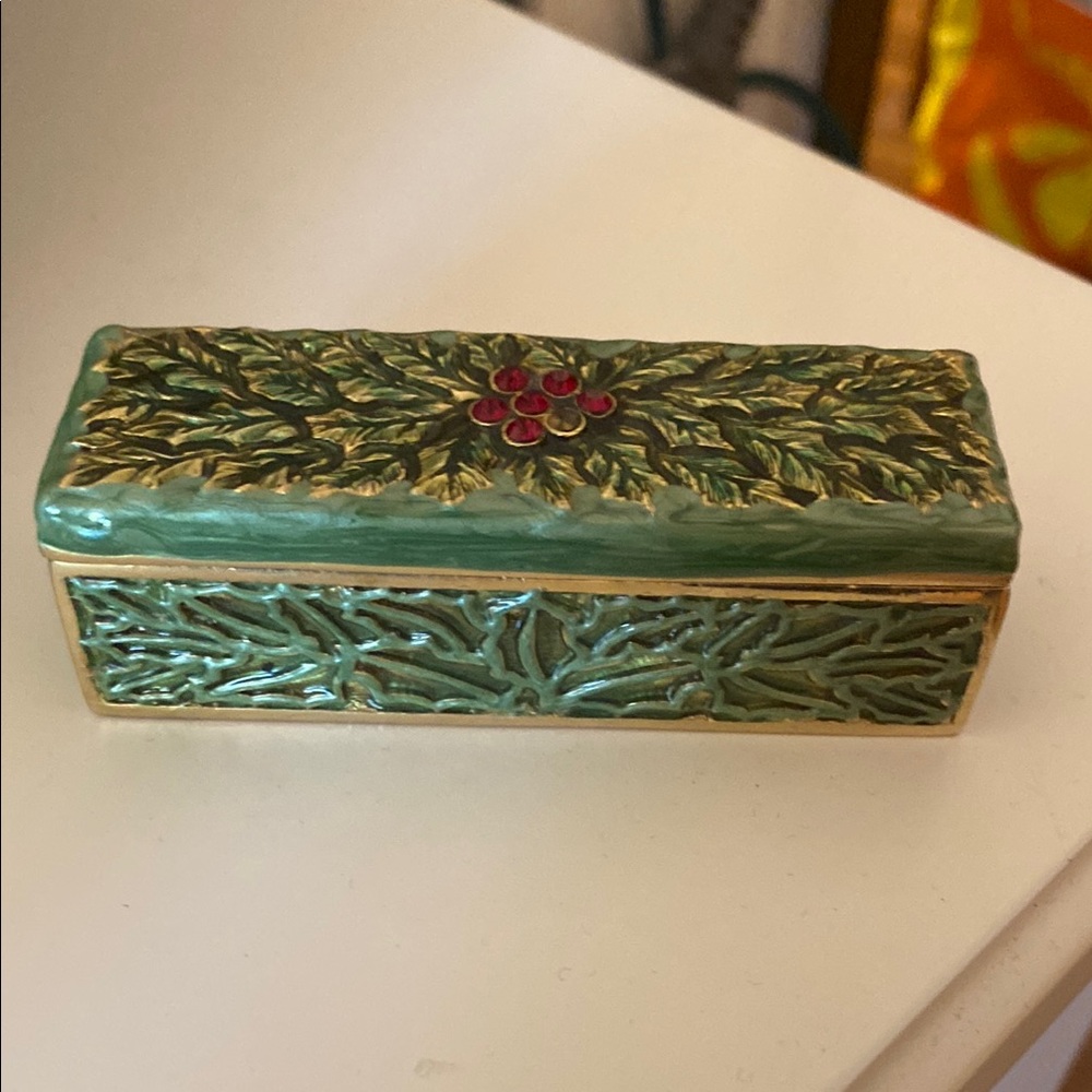 Monet Green and Gold Decorative Box